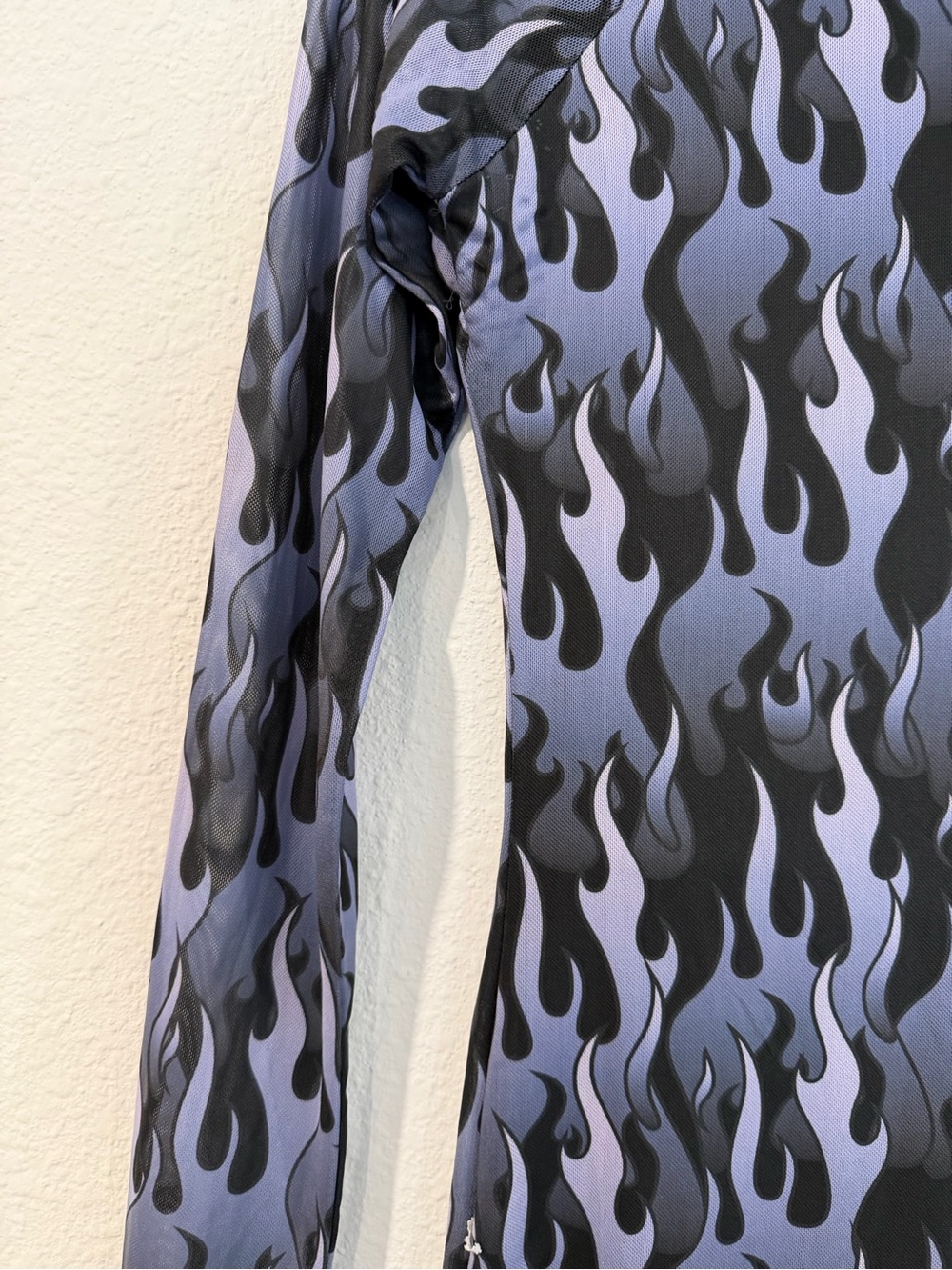 Dolls Kills Horoscopez "Hell On Heels" Blue Flame Mesh Mini Dress size medium - Picture 7 of 12